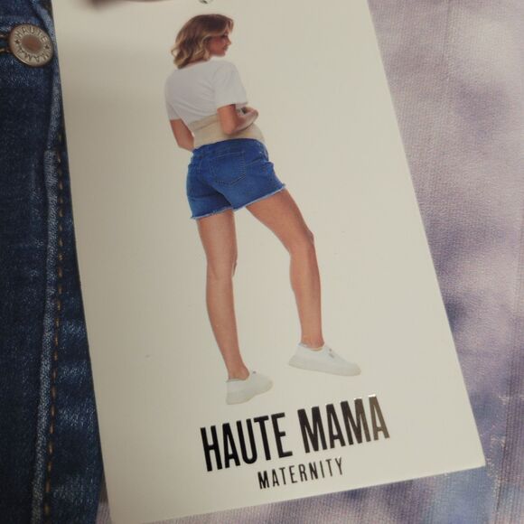 Haute Mama Denim Maternity Shorts M - Picture 2 of 4